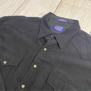 Pendleton Men's Western Wear Wool Black Shirt Jacket XXL